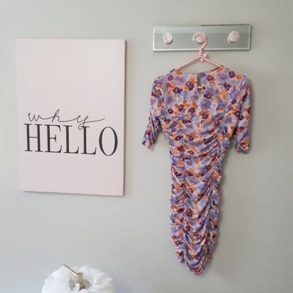 NWOT Zara multicoloured floral print draped dress, S - Picture 8 of 8